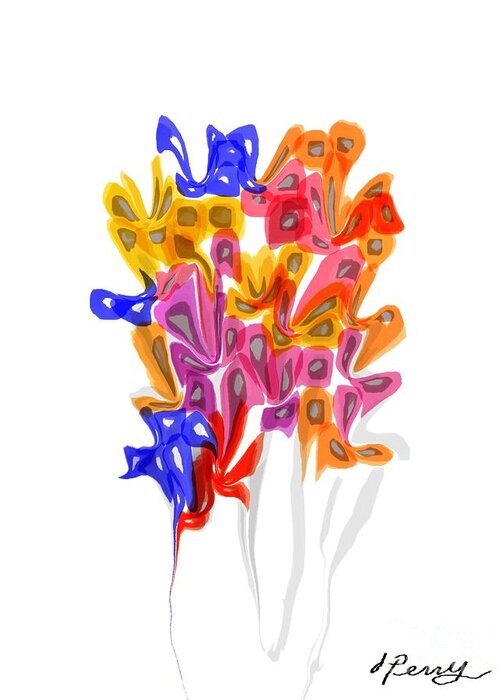 Abstract Flowers Greeting Card featuring the digital art Jubilee by D Perry