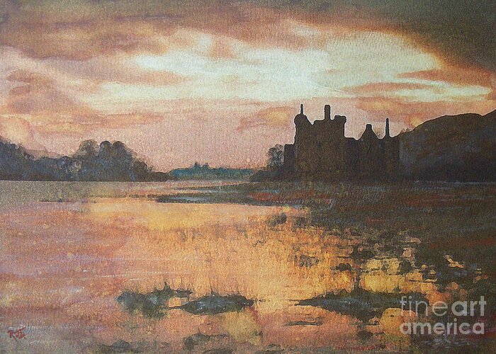 Acrylics Greeting Card featuring the painting Kilchurn Castle Scotland by Richard James Digance