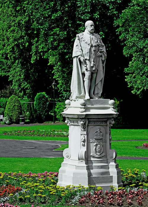Lichfield Greeting Card featuring the photograph King Edward VII Statue - Lichfield by Rod Johnson