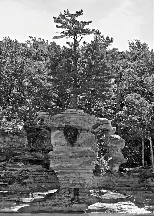 Pictured Rocks Greeting Card featuring the photograph King of the Hill Pictured Rocks by Michael Peychich