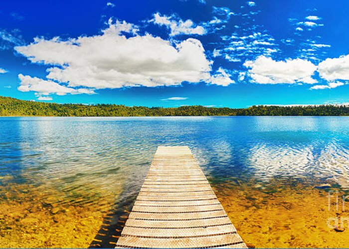 Lake Greeting Card featuring the photograph Lake panorama by MotHaiBaPhoto Prints