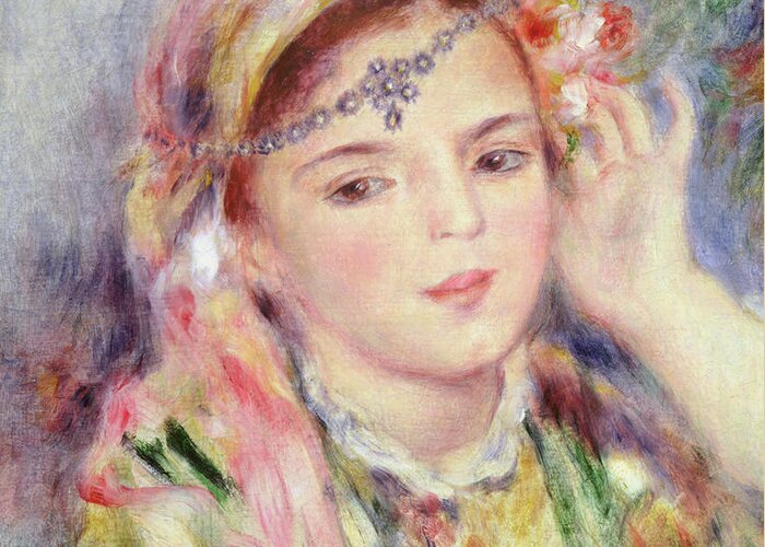 Algerienne Greeting Card featuring the painting L'Algerienne by Pierre Auguste Renoir
