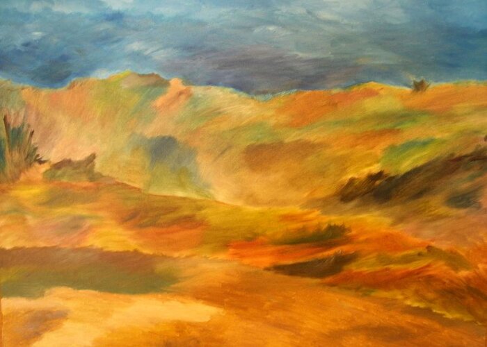 Landscape Greeting Card featuring the painting Landscape by Samantha Lusby