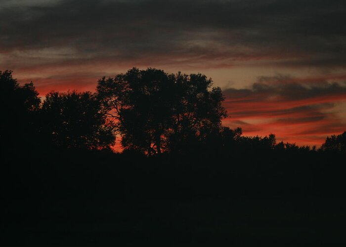 Red Skies At Night. Greeting Card featuring the photograph Late Evening Skies by Christina A Pacillo