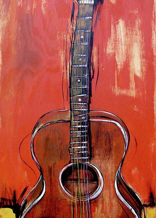 Guitar Greeting Card featuring the painting Laurelyn's Guitar by John Gibbs