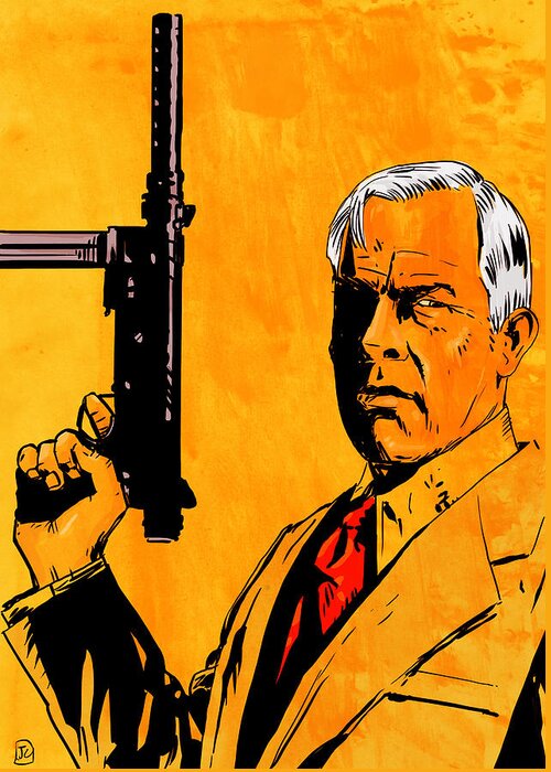 Lee Marvin Greeting Card featuring the drawing Lee Marvin by Giuseppe Cristiano