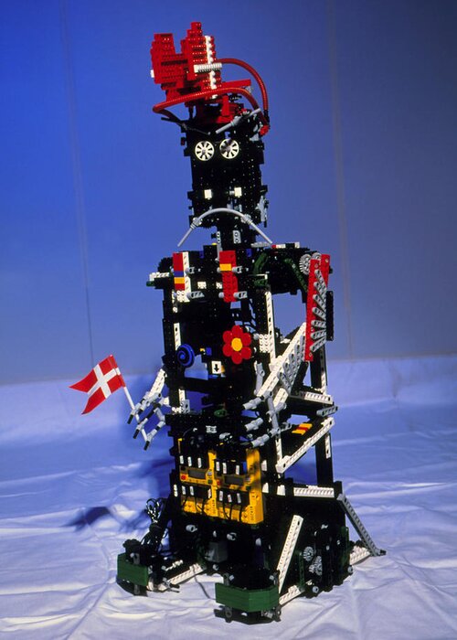 Robot Greeting Card featuring the photograph Lego Humanoid Robot Known As Elektra by Volker Steger