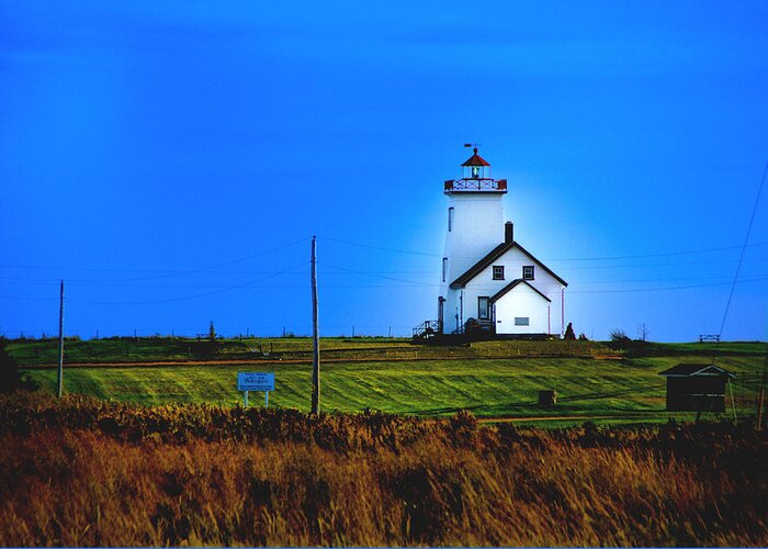 Landscape Greeting Card featuring the photograph Lighthouse in Darkness by Rick Bragan