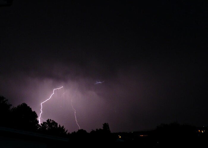 Lightning Greeting Card featuring the photograph Lightning Strike by Jo Sheehan