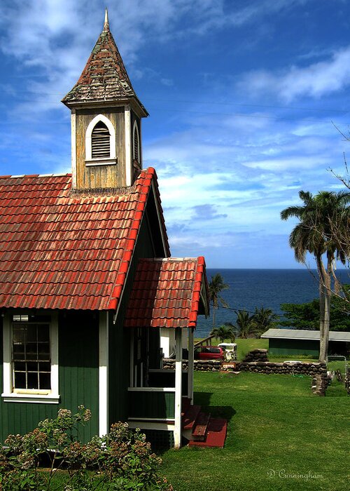 Green Church Greeting Card featuring the photograph Little Green Church in Hawaii by Dorothy Cunningham