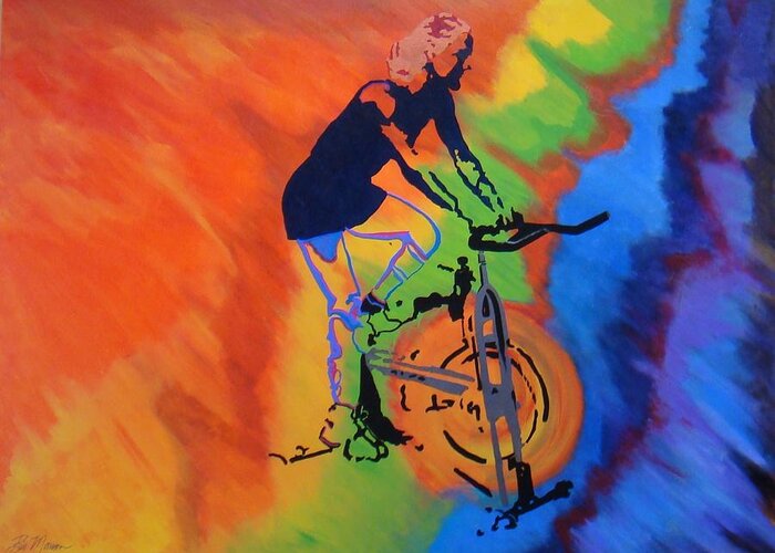 Fine Art Greeting Card featuring the painting Live to Ride by Bill Manson
