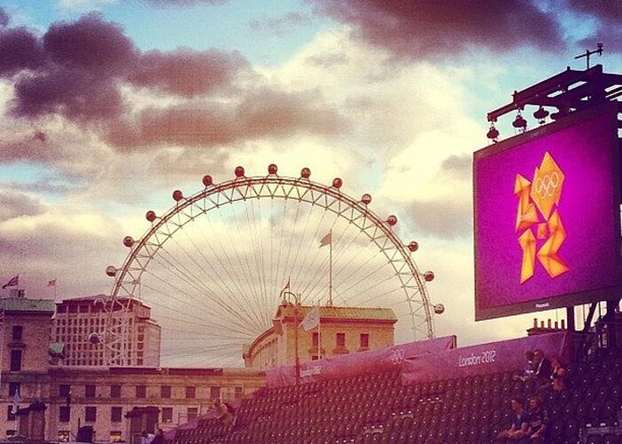 Cloudporn Greeting Card featuring the photograph #london #londoneye #horseguards by Samantha J