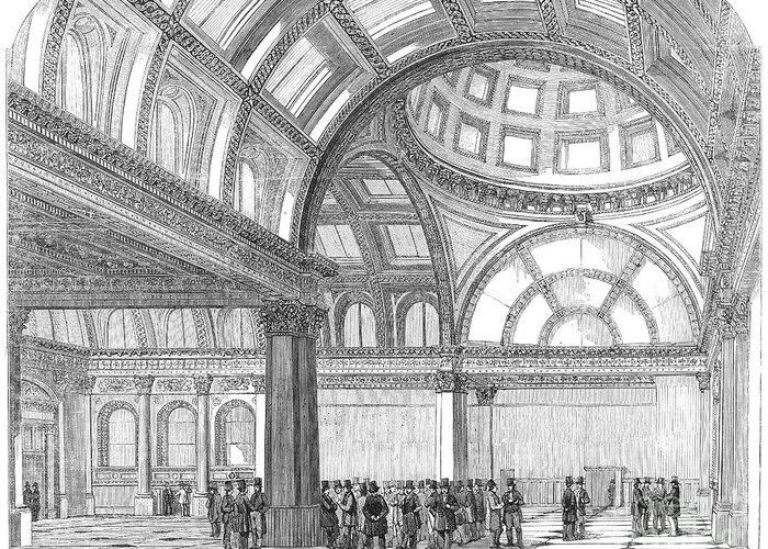 1854 Greeting Card featuring the photograph London: Royal Exchange by Granger