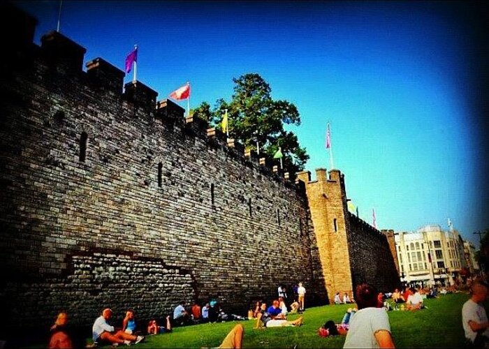 Cardiffcastle Greeting Card featuring the photograph #london2012 #olympics #cardiff by Nerys Williams