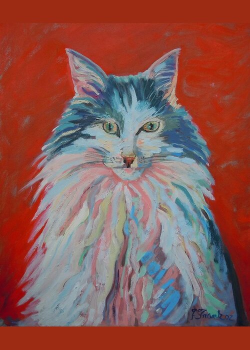 Cat Greeting Card featuring the painting Lovely Star by Francine Frank