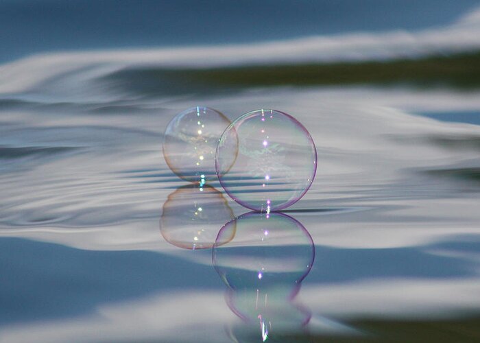 Bubbles Greeting Card featuring the photograph Magic on the Water by Cathie Douglas