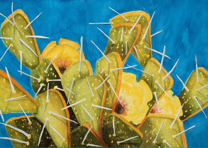 Cactus Greeting Card featuring the painting Making a Point by Elise Boam