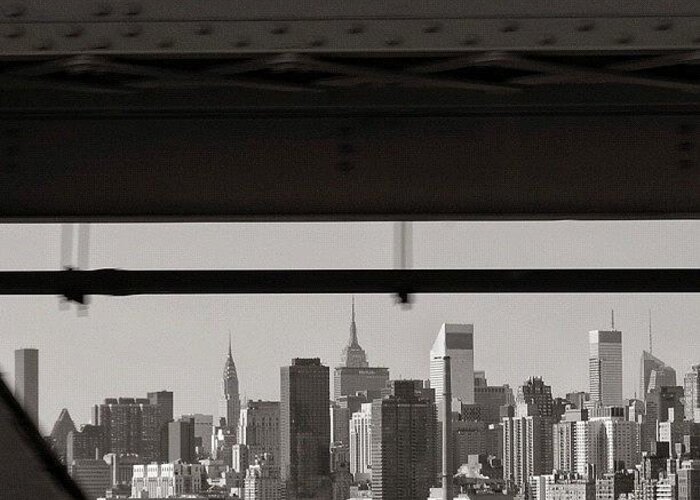 Bridge Greeting Card featuring the photograph Manhattan - New York by Joel Lopez