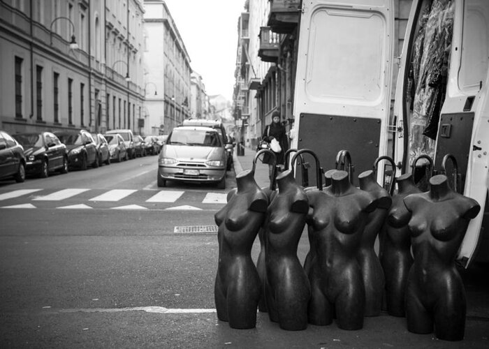 Italia Greeting Card featuring the photograph Mannequins by Sonny Marcyan