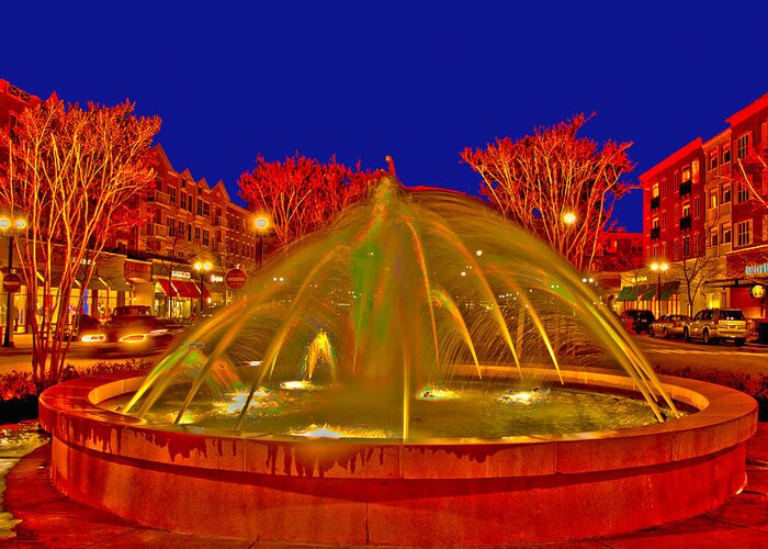 Market Common Greeting Card featuring the photograph Market Common Fountain by Bill Barber