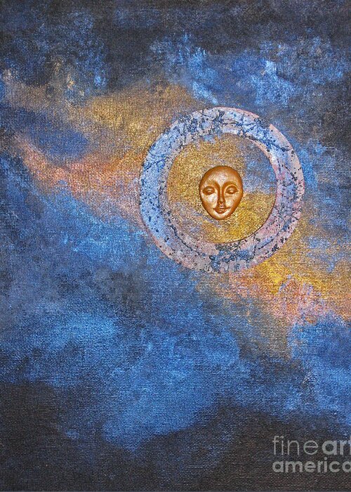 Enso Greeting Card featuring the mixed media Meditation 12 by Ellen Miffitt