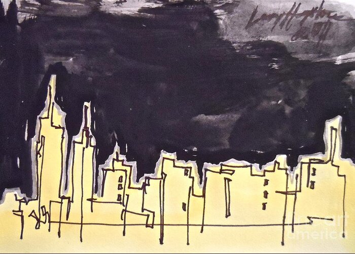 City Greeting Card featuring the painting Midtown by Wade Hampton