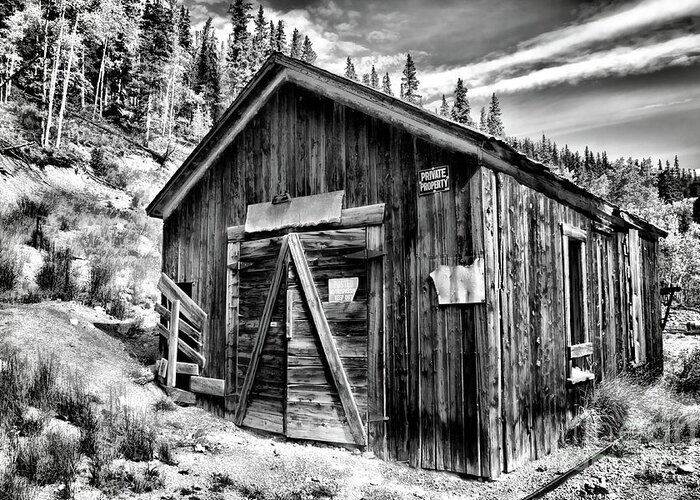 bachelor Loop Tour Greeting Card featuring the photograph Midwest Mine 1 BW by Lana Trussell