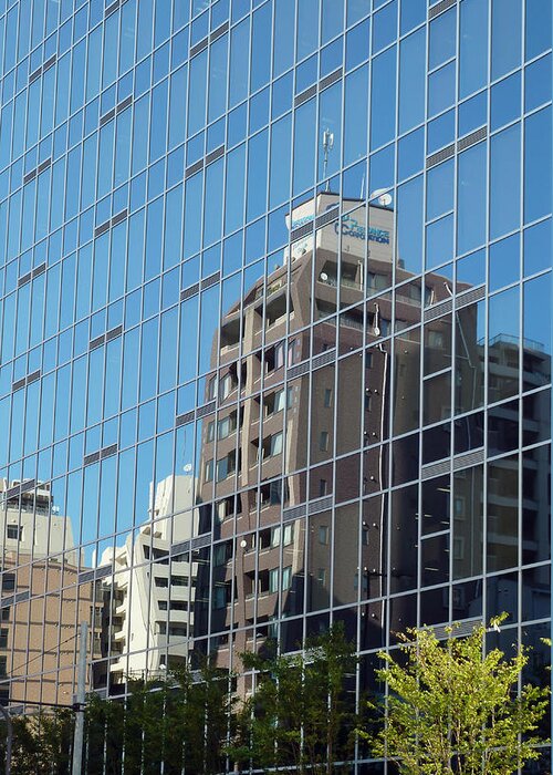 Reflections On A Glass Building Greeting Card featuring the photograph Mirror mirror by Baato 