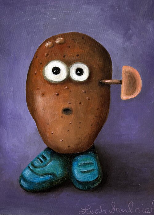 Potato Greeting Card featuring the painting Misfit Potato Head 3 by Leah Saulnier The Painting Maniac