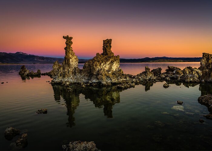 California Greeting Card featuring the photograph Mono Lake Tufa at Sunrise by Scott McGuire