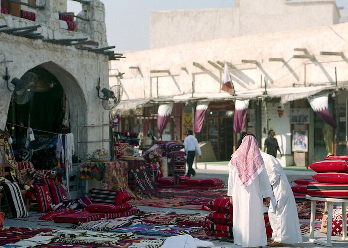 Qatar Greeting Card featuring the photograph Morning in Souq Waqif Qatar by Paul Cowan