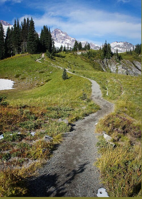 Mount Rainier Greeting Card featuring the photograph Mountain Path by Lynn Wohlers