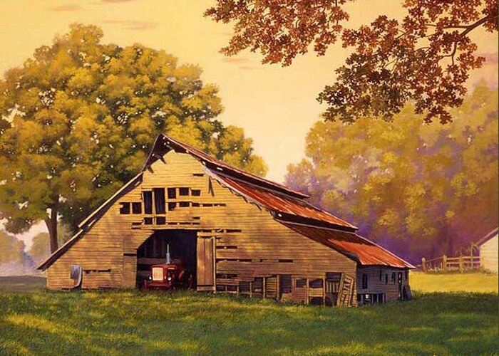 Barn Greeting Card featuring the painting Mr. D's Barn by Howard Dubois