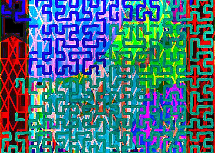Ebsq Greeting Card featuring the digital art Multi Puzzle Maze by Dee Flouton