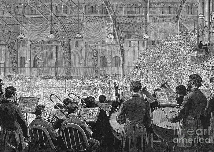 1881 Greeting Card featuring the photograph Music Festival, 1881 by Granger