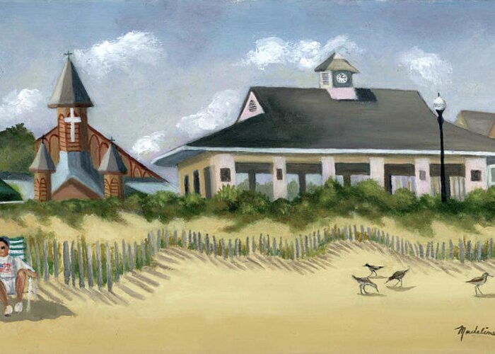 Music Pavillion Greeting Card featuring the painting Music Pavillion In Ocean Grove by Madeline Lovallo