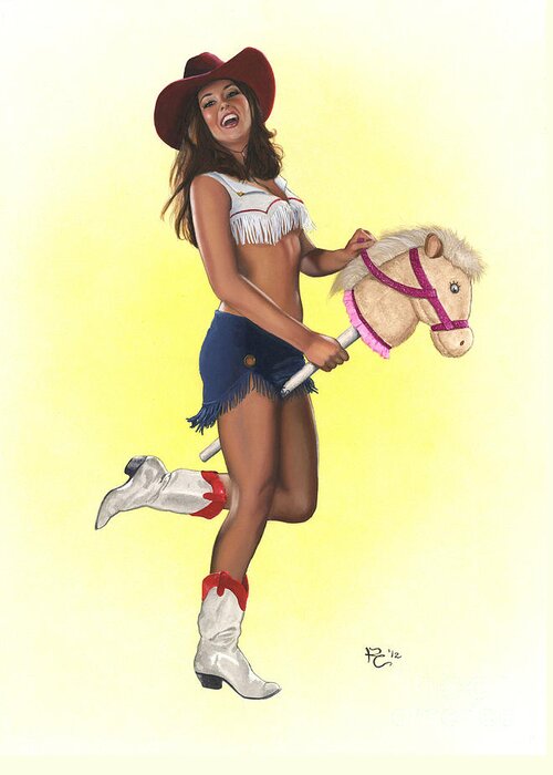 Pinup Greeting Card featuring the painting My Pony by Kevin Clark