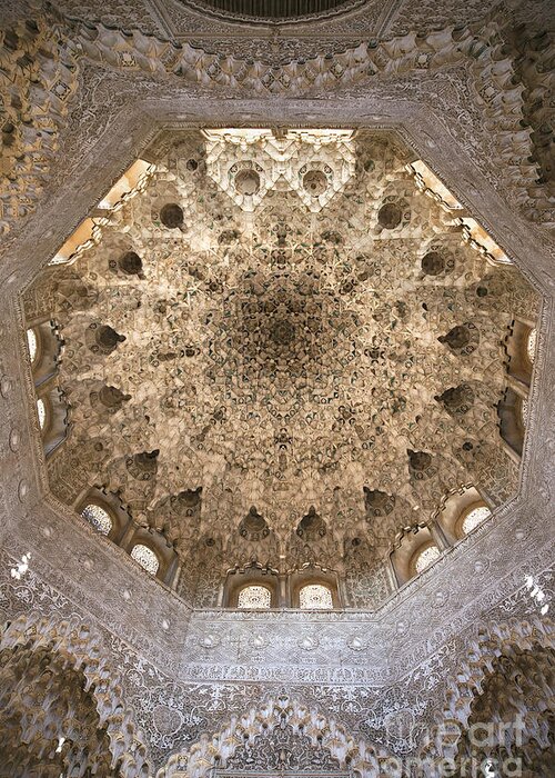 Alhambra Greeting Card featuring the photograph Nasrid Palace ceiling by Jane Rix