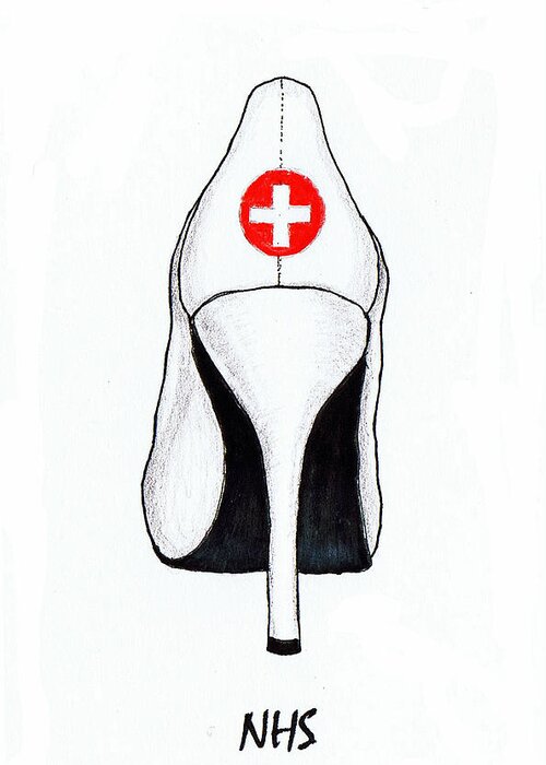 Nhs Greeting Card featuring the drawing National Health Service by Lynn Blake-John 