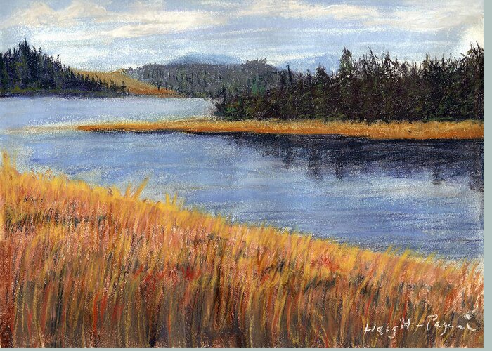 Pastels Greeting Card featuring the painting Nestucca River and Bay by Chriss Pagani