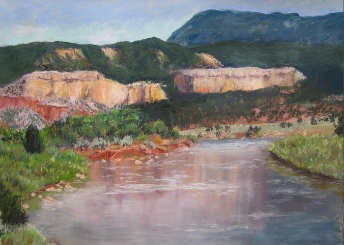 Pastel. New Mexico Greeting Card featuring the painting New Mexico Colors by Stana Stoker