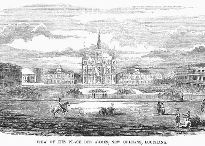 1853 Greeting Card featuring the photograph New Orleans, 1853 by Granger