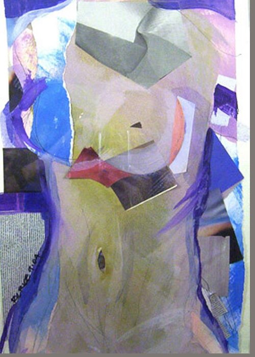 Abstract Greeting Card featuring the painting Nude Torso by Ric Rice