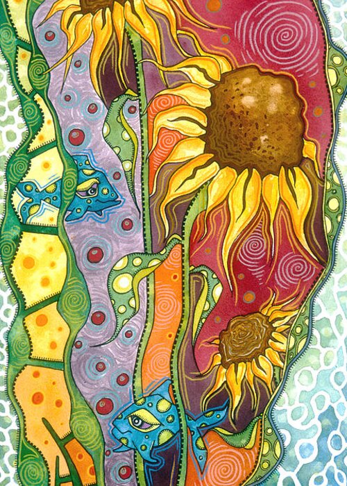 Sunflowers Greeting Card featuring the painting Ocean Dreams by Tanielle Childers