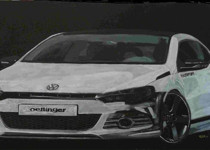 Vw Greeting Card featuring the painting Oettinger VW Scirocco by Richard Le Page