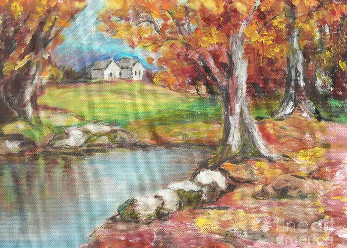 Impressionist Greeting Card featuring the painting Oil Pastel by Lyn Vic