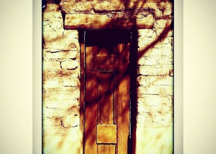 Adobe Greeting Card featuring the photograph Old Adobe Wall And Door by Paul Cutright