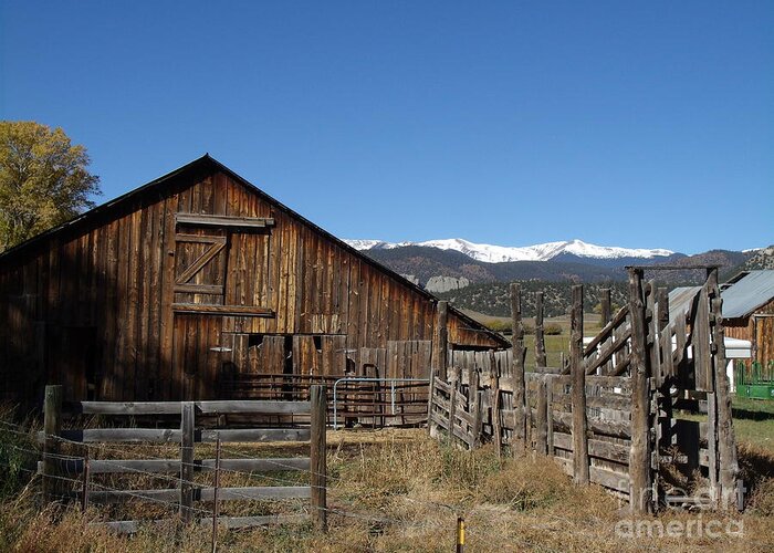 Sangre De Cristo Mountains Greeting Card featuring the photograph Old Colorado Barn by Donna Parlow