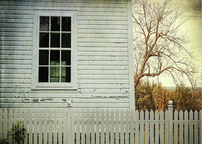 Architecture Greeting Card featuring the photograph Old farm house window by Sandra Cunningham