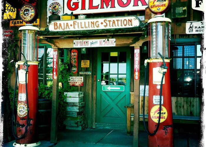 Photograph Greeting Card featuring the photograph Old Fashioned Filling Station by Nina Prommer